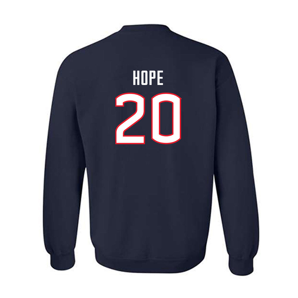 UConn - NCAA Men's Soccer : Elijah Hope - Navy Replica Shersey Sweatshirt