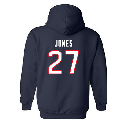 UConn - NCAA Women's Soccer : Abbey Jones - Navy Replica Shersey Hooded Sweatshirt