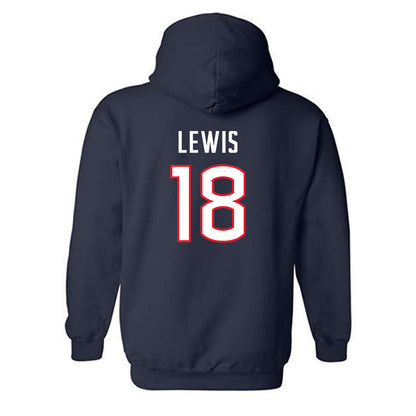 UConn - NCAA Women's Soccer : Laci Lewis - Navy Replica Shersey Hooded Sweatshirt