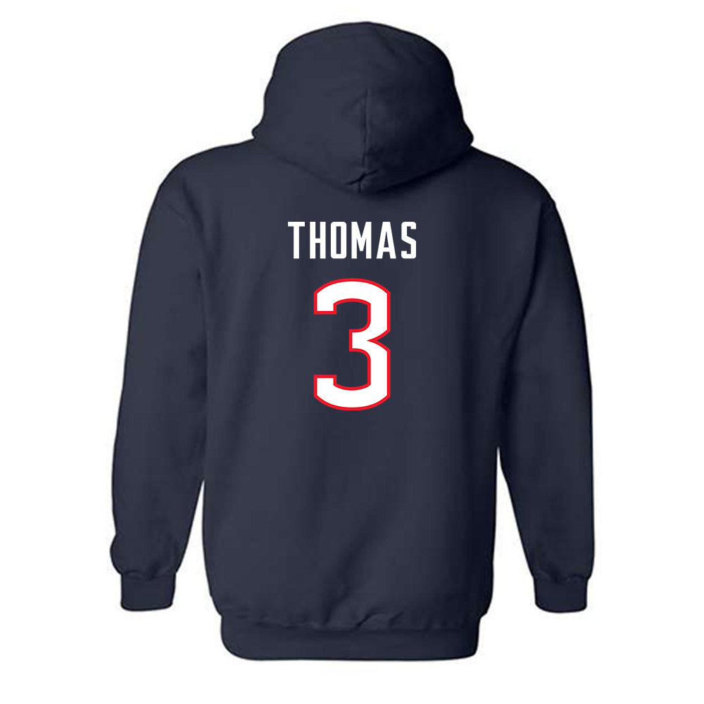 UConn - NCAA Men's Soccer : Mikah Thomas - Hooded Sweatshirt Replica Shersey