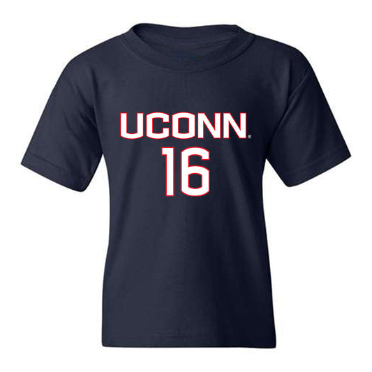 UConn - NCAA Women's Soccer : Abbey Merchant - Navy Replica Shersey Youth T-Shirt
