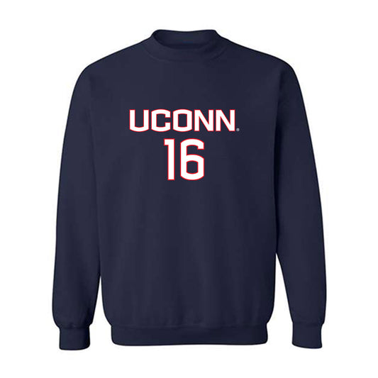 UConn - NCAA Women's Soccer : Abbey Merchant - Navy Replica Shersey Sweatshirt
