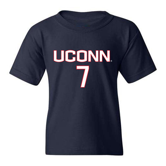 UConn - NCAA Men's Soccer : Nicolas Tomerius - Navy Replica Shersey Youth T-Shirt