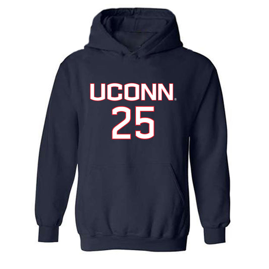 UConn - NCAA Men's Soccer : Tyler Fidrych - Navy Replica Shersey Hooded Sweatshirt