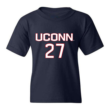 UConn - NCAA Women's Soccer : Abbey Jones - Navy Replica Shersey Youth T-Shirt