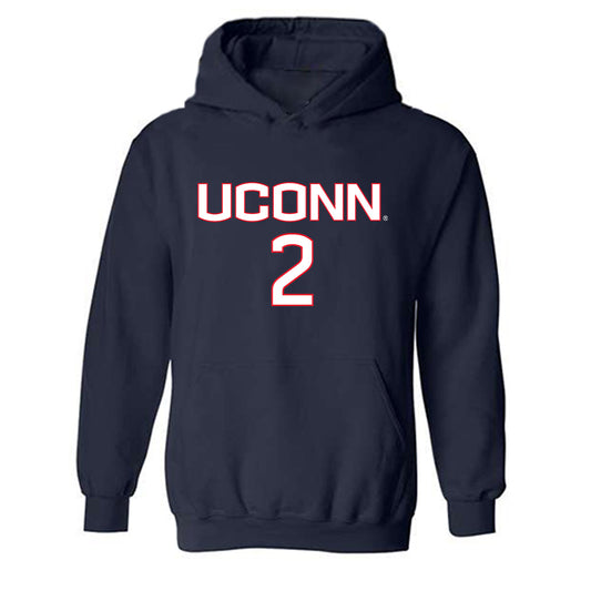 UConn - NCAA Women's Soccer : Chloe Landers - Navy Replica Shersey Hooded Sweatshirt