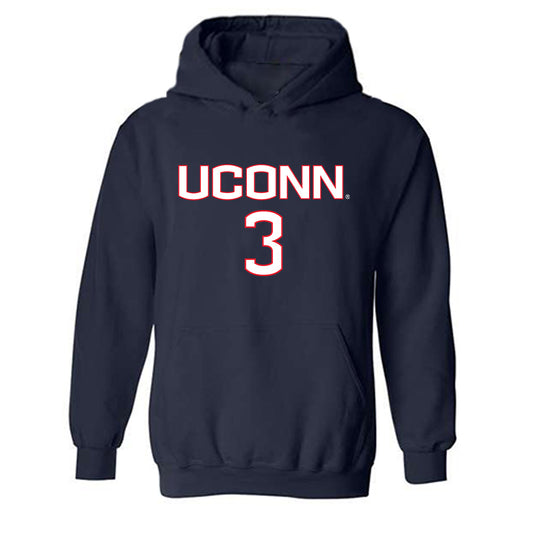 UConn - NCAA Women's Soccer : Anna Carson - Navy Replica Shersey Hooded Sweatshirt
