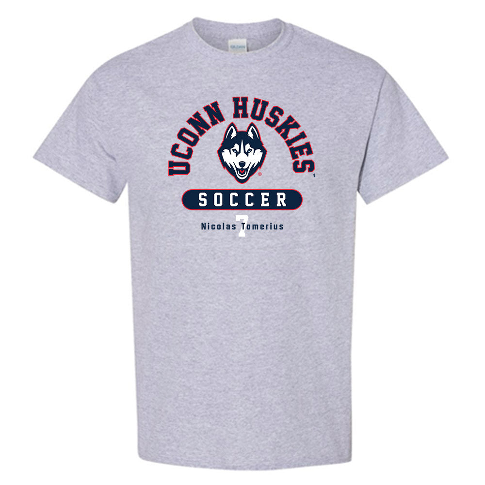 UConn - NCAA Men's Soccer : Nicolas Tomerius - Grey Classic Fashion Shersey Short Sleeve T-Shirt