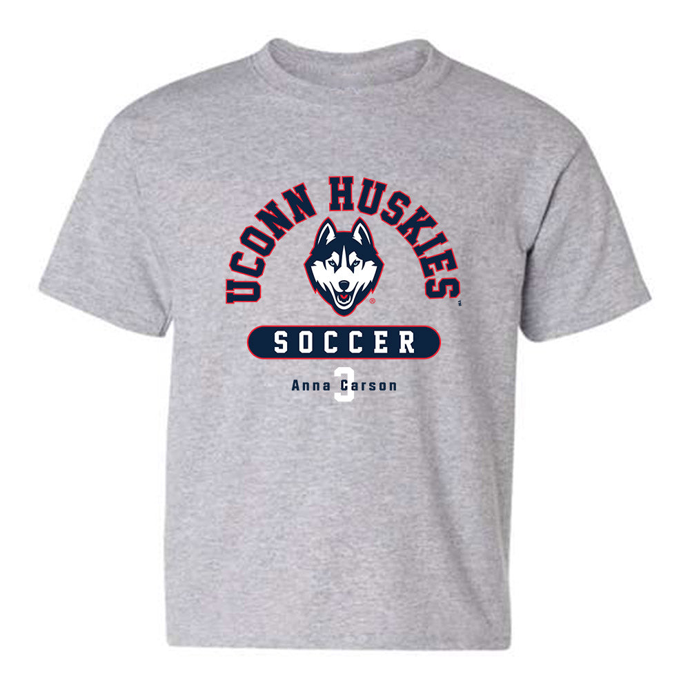 UConn - NCAA Women's Soccer : Anna Carson - Grey Classic Fashion Shersey Youth T-Shirt