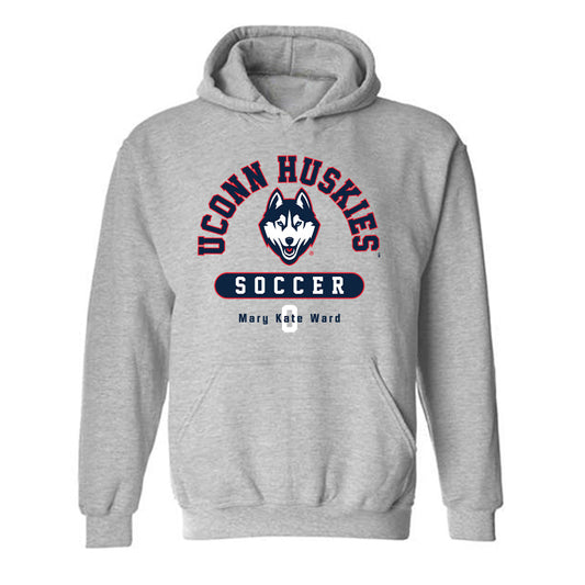UConn - NCAA Women's Soccer : Mary Kate Ward - Grey Classic Fashion Shersey Hooded Sweatshirt