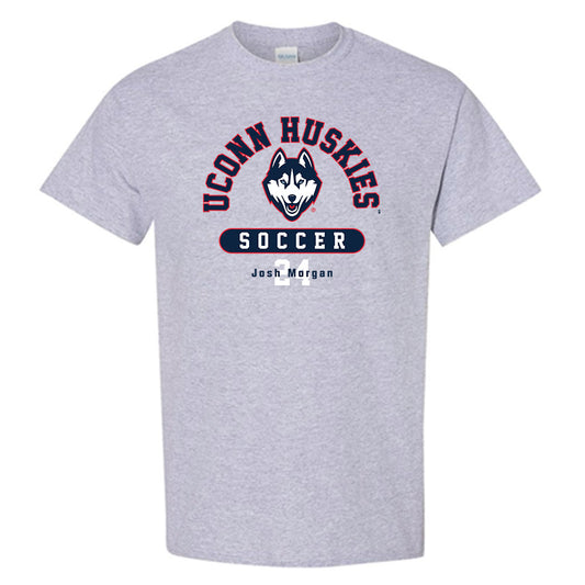 UConn - NCAA Men's Soccer : Josh Morgan - Grey Classic Fashion Shersey Short Sleeve T-Shirt
