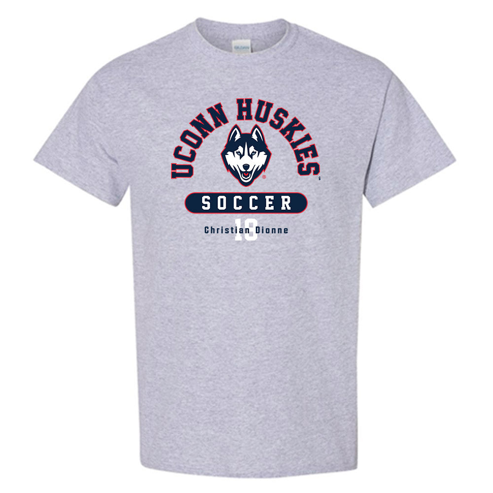 UConn - NCAA Men's Soccer : Christian Dionne - Grey Classic Fashion Shersey Short Sleeve T-Shirt