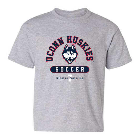 UConn - NCAA Men's Soccer : Nicolas Tomerius - Grey Classic Fashion Shersey Youth T-Shirt