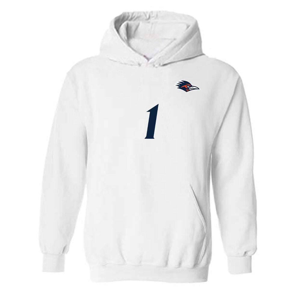 UTSA - NCAA Women's Soccer : Isobel Herrod - White Replica Shersey Hooded Sweatshirt