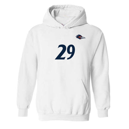 UTSA - NCAA Women's Soccer : Olivia Alvarez - White Replica Shersey Hooded Sweatshirt