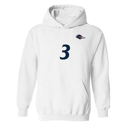 UTSA - NCAA Women's Soccer : Sarina Russ - White Replica Shersey Hooded Sweatshirt