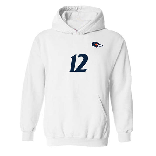 UTSA - NCAA Women's Soccer : Jordan Hyland - White Replica Shersey Hooded Sweatshirt