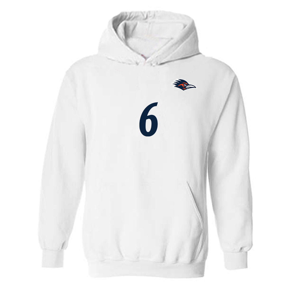 UTSA - NCAA Women's Soccer : Maci Geltmeier - White Replica Shersey Hooded Sweatshirt
