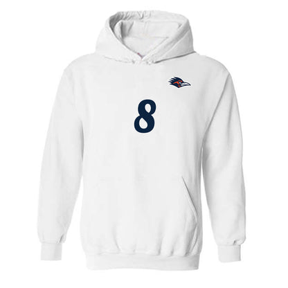 UTSA - NCAA Women's Soccer : Haley Lopez - White Replica Shersey Hooded Sweatshirt