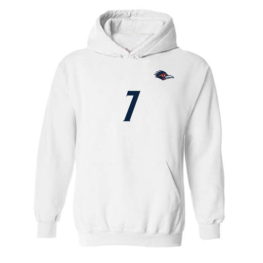 UTSA - NCAA Women's Soccer : Mikhaela Cortez - White Replica Shersey Hooded Sweatshirt