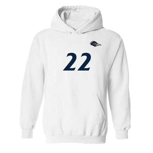 UTSA - NCAA Women's Soccer : Mackenzie Kaufhold - White Replica Shersey Hooded Sweatshirt