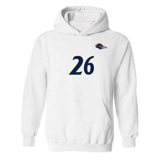 UTSA - NCAA Women's Soccer : Michelle Polo - White Replica Shersey Hooded Sweatshirt
