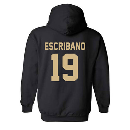 Wake Forest - NCAA Men's Soccer : Cristian Escribano - Black Replica Hooded Sweatshirt