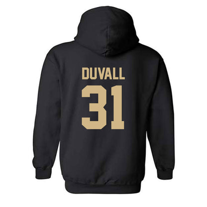 Wake Forest - NCAA Women's Soccer : Olivia Duvall - Black Replica Hooded Sweatshirt