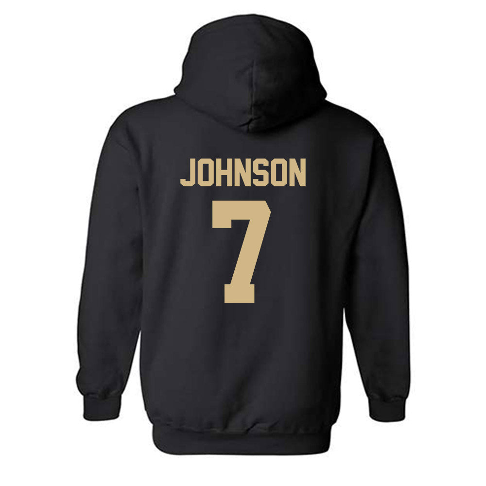 Wake Forest - NCAA Women's Soccer : Kristin Johnson - Black Replica Hooded Sweatshirt