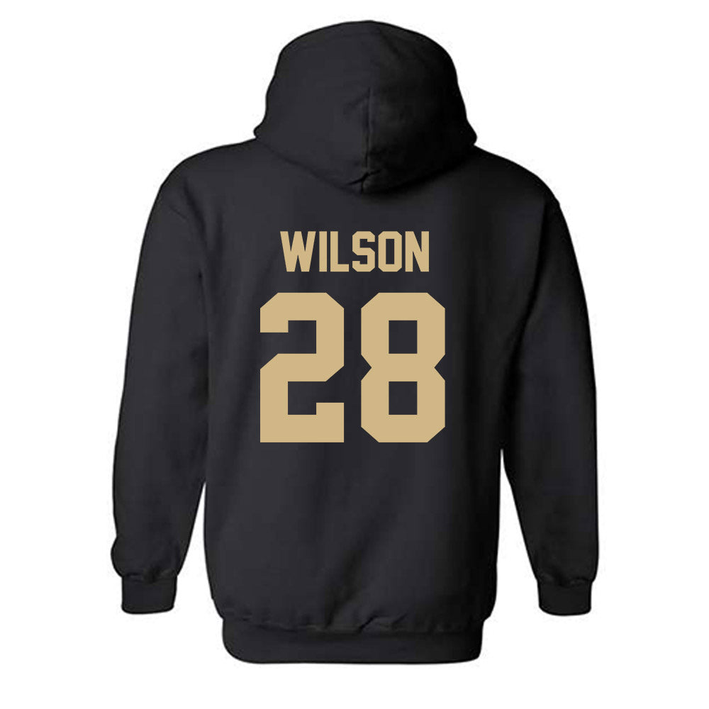 Wake Forest - NCAA Women's Soccer : Carly Wilson - Black Replica Hooded Sweatshirt