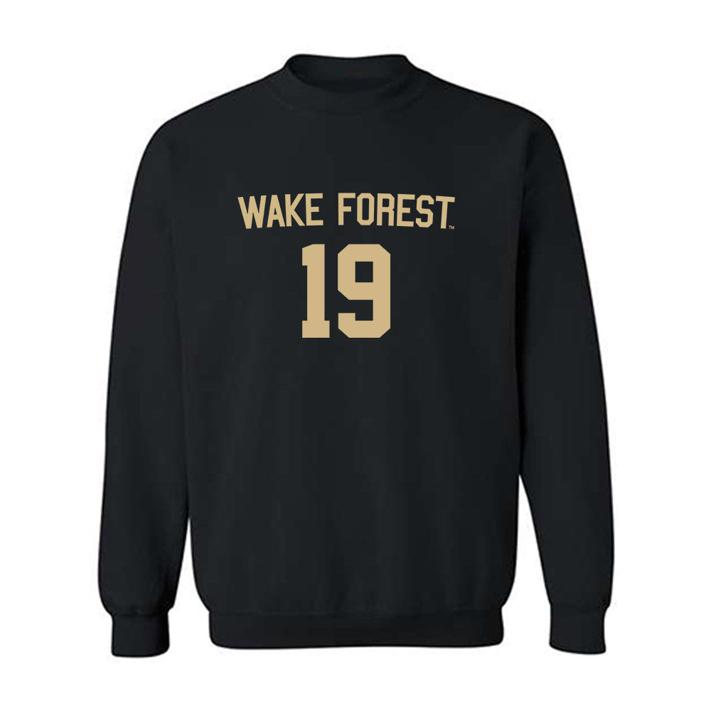 Wake Forest - NCAA Men's Soccer : Cristian Escribano - Black Replica Sweatshirt