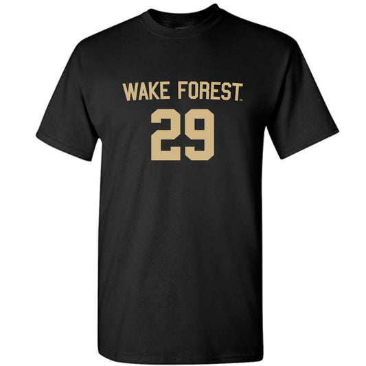Wake Forest - NCAA Women's Soccer : Olivia DeMarinis - Black Replica Short Sleeve T-Shirt