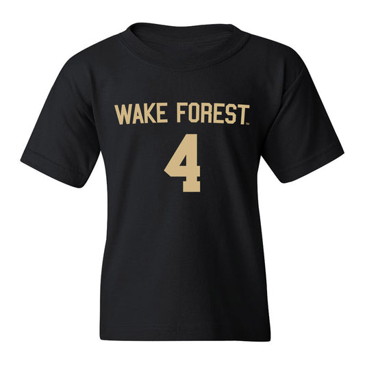 Wake Forest - NCAA Men's Soccer : Alec Kenison - Black Replica Youth T-Shirt