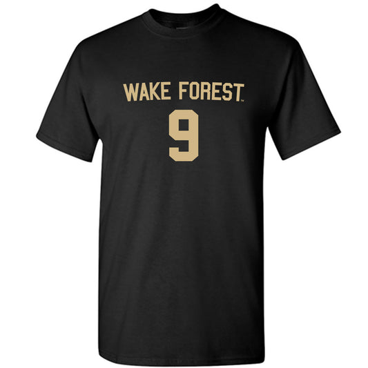 Wake Forest - NCAA Women's Soccer : Caiya Hanks - Black Replica Short Sleeve T-Shirt