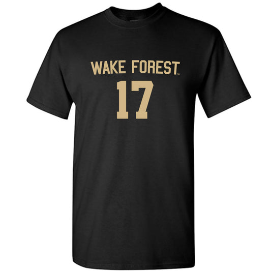 Wake Forest - NCAA Men's Soccer : Camilo Ponce - Black Replica Short Sleeve T-Shirt