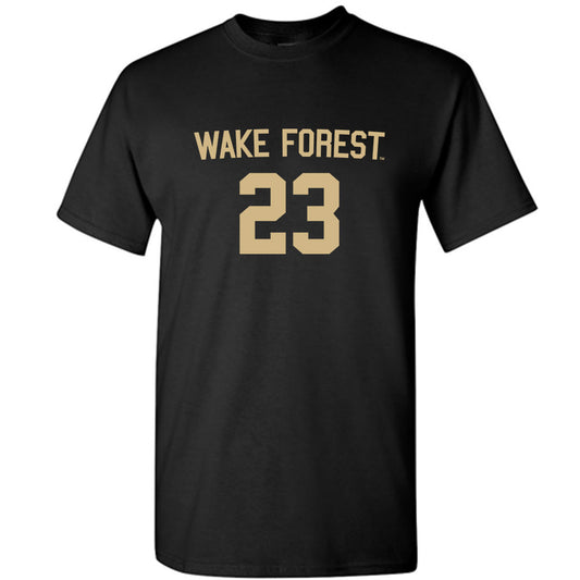 Wake Forest - NCAA Women's Soccer : Allison Schmidt - Black Replica Short Sleeve T-Shirt