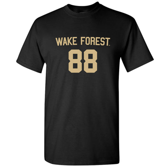 Wake Forest - NCAA Women's Soccer : Payton Cahill - Black Replica Short Sleeve T-Shirt