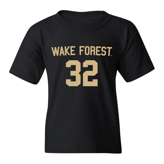 Wake Forest - NCAA Men's Soccer : Garrison Tubbs - Black Replica Youth T-Shirt