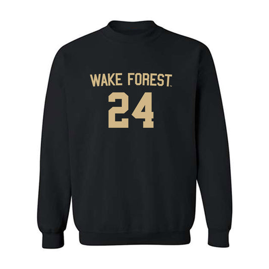 Wake Forest - NCAA Women's Soccer : Zara Chavoshi - Black Replica Sweatshirt