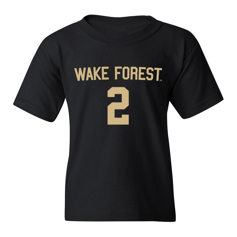 Wake Forest - NCAA Men's Soccer : Bo Cummins - Black Replica Youth T-Shirt