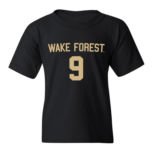 Wake Forest - NCAA Women's Soccer : Caiya Hanks - Black Replica Youth T-Shirt