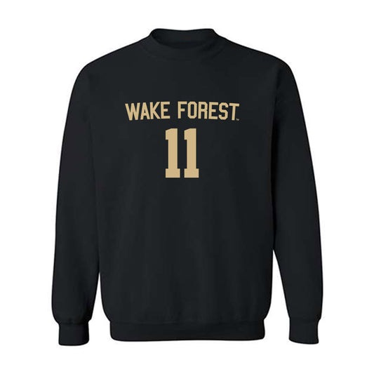 Wake Forest - NCAA Women's Soccer : Olivia Stowell - Black Replica Sweatshirt