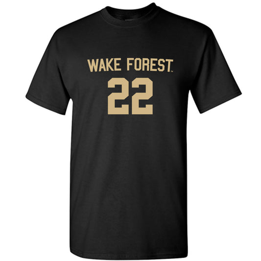 Wake Forest - NCAA Men's Soccer : Sidney Paris - Black Replica Short Sleeve T-Shirt