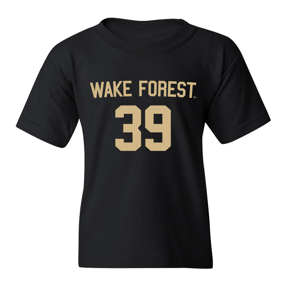 Wake Forest - NCAA Women's Soccer : Laine DeNatale - Black Replica Youth T-Shirt