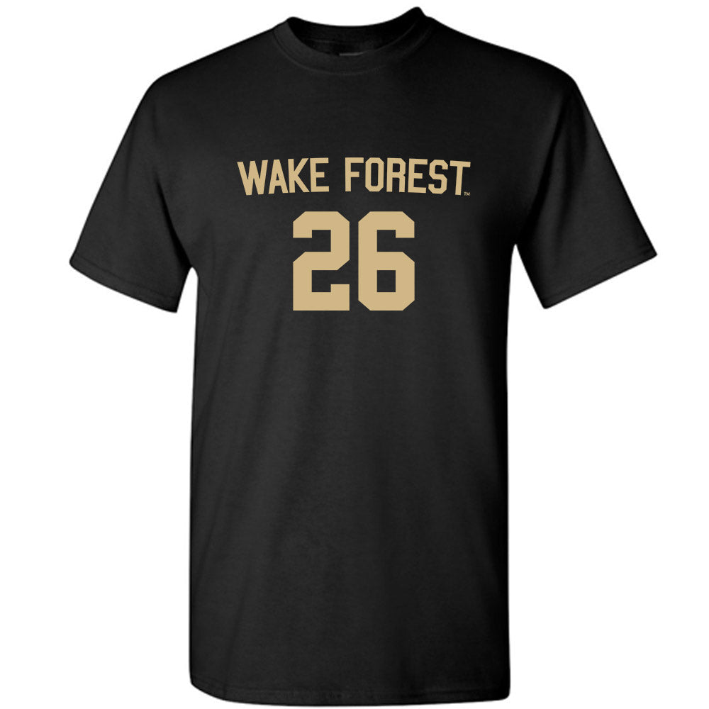 Wake Forest - NCAA Women's Soccer : Taryn Chance - Black Replica Short Sleeve T-Shirt