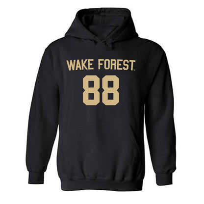 Wake Forest - NCAA Women's Soccer : Payton Cahill - Black Replica Hooded Sweatshirt