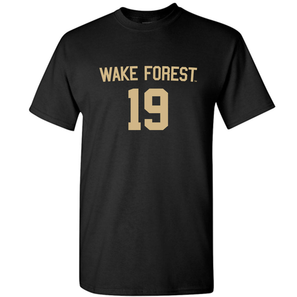 Wake Forest - NCAA Men's Soccer : Cristian Escribano - Black Replica Short Sleeve T-Shirt