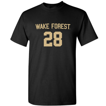 Wake Forest - NCAA Men's Soccer : Nicolas Mancilla - Black Replica Short Sleeve T-Shirt