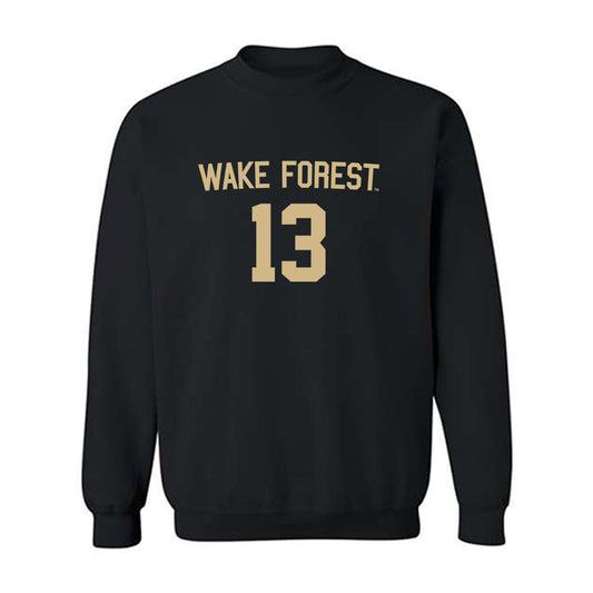 Wake Forest - NCAA Women's Soccer : Emily Morris - Black Replica Sweatshirt