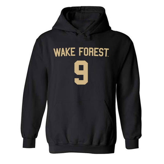 Wake Forest - NCAA Women's Soccer : Caiya Hanks - Black Replica Hooded Sweatshirt